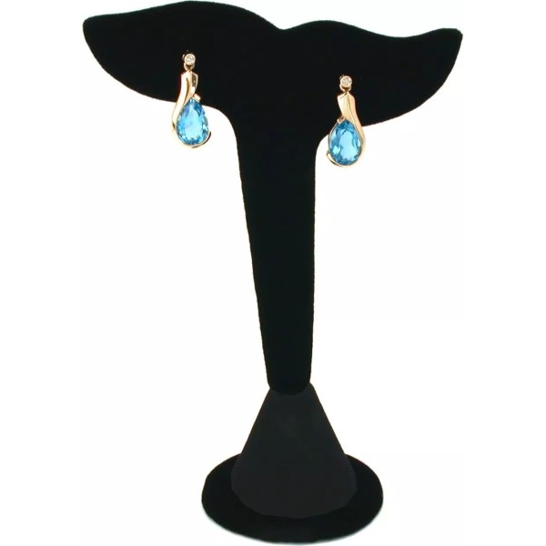Unbranded 3 x 5 Black Velvet Leaf Shape Earring Display