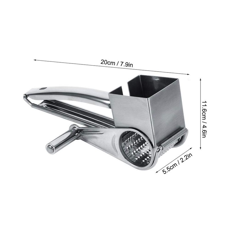Multifunctional Kitchen Craft Rotary Stainless Steel Cheese Grater 1 Drums