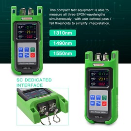 Komshine KPN-35 Optical Fiber Cable APC PON Power Meter Tester Tool ONT OLT, PON Network Detection Online Fiber Cable Tester with SC APC Adapter