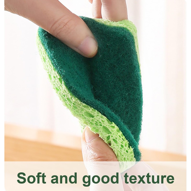 Non-Scratch Cellulose Scrub Sponge Dual-Sided Dish-washing & Cleaning Sponge for