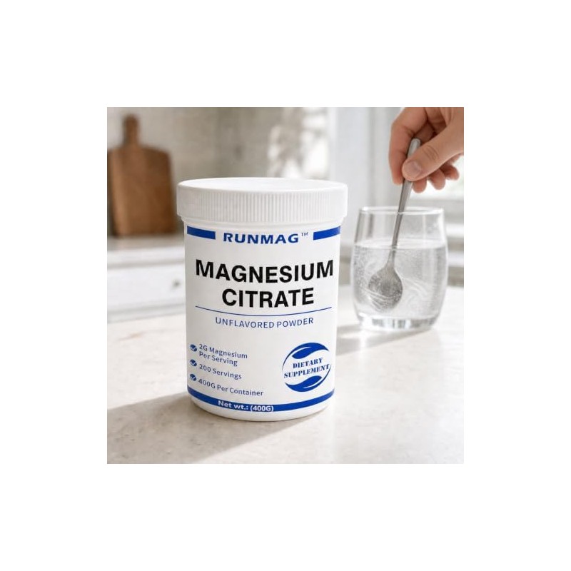 Citrato de magnesio USP en polvo grado alimentario, 400g