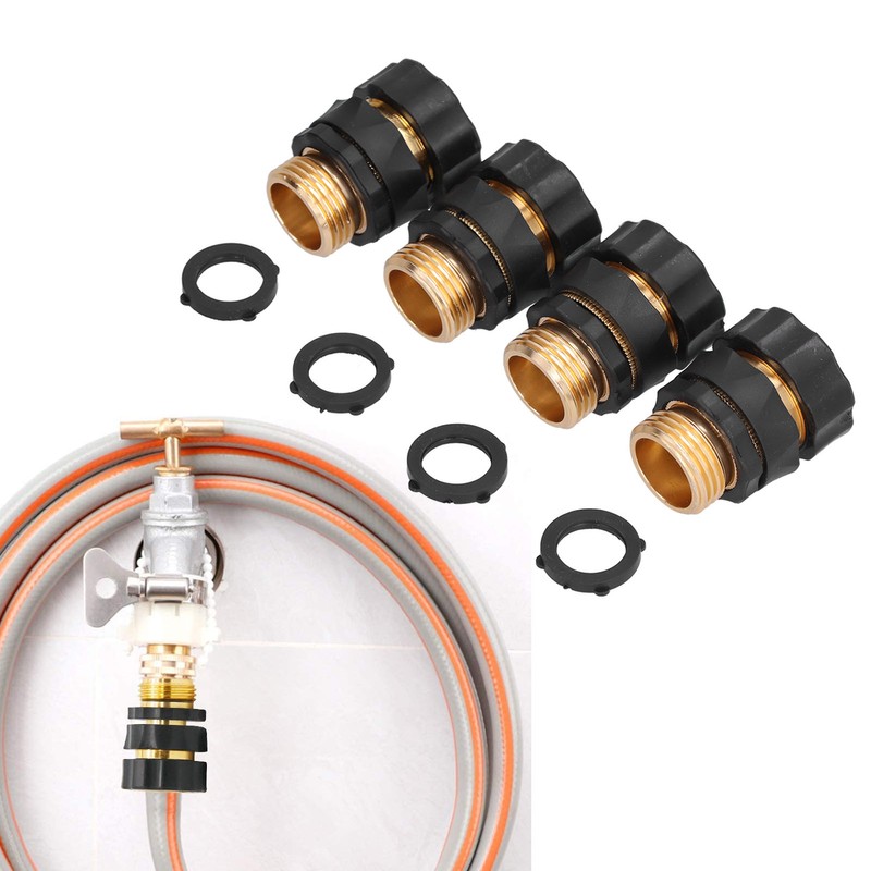 4Pcs Garden Hose Quick Connector Brass High Hardness Durable No