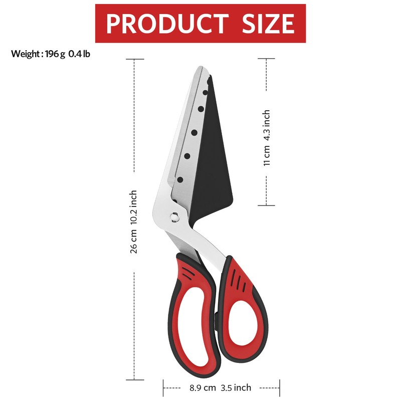 Vutyvve Pizza Scissors with Removable Pizza Spatula, Food Grade Sharp