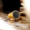 King Will GENTLEMAN Gold Signet Ring Solid Polished Stainless Steel