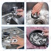 Zalizr 4 Pcs Stainless Steel Scrubber with Handle, Non-Scratch Round
