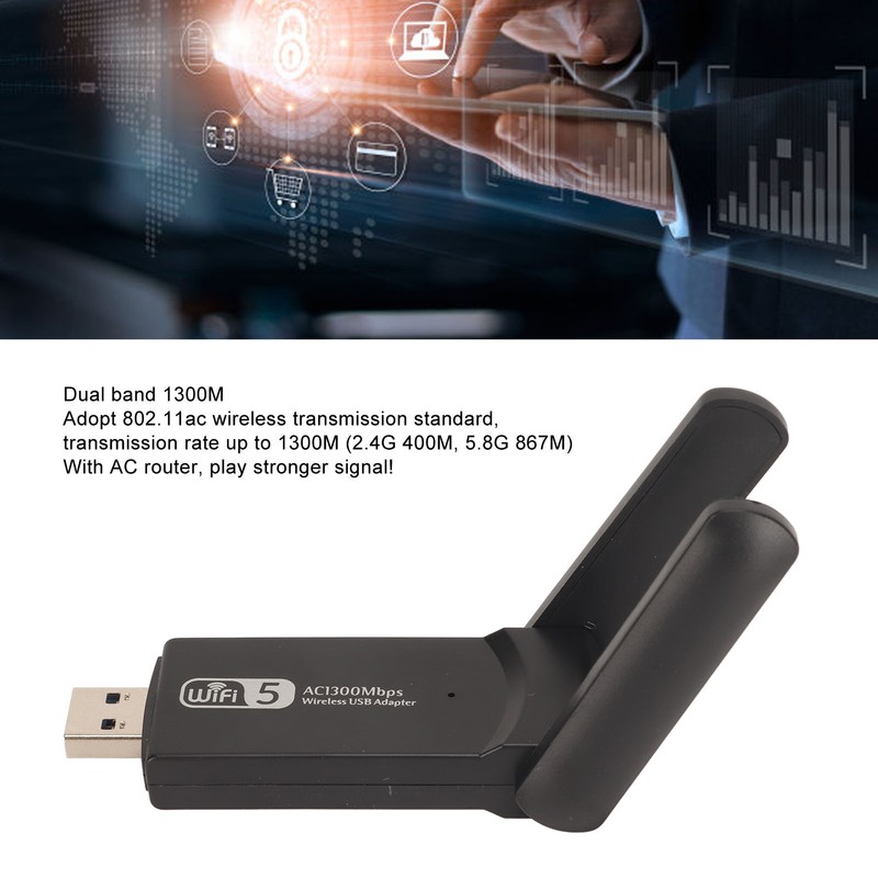 1300M USB WiFi Adapter 2.4G 5.8G USB3.0 Interface Plug and