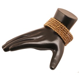 Touchstone"Golden Bangle Collection Indian Bollywood Stunning Clear Rhinestone Embellished Thin Charming Look Designer Jewelry Bangle Bracelets Set of 12 In Antique Gold Tone For Women