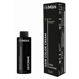 Femmas Hair Colour Set Black 1.0 I Hair Colour Cream 100 ml + Oxycream 100 ml 6% I Permanent Hair Colouration + Developer I Gentle & Long Lasting I Salon Hair Colour for Home