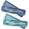 2 Sets Portable Reusable Cutlery Set with Case – Eco-Friendly