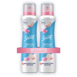 Secret Dry Spray Antiperspirant Deodorant for Women, Wild Rose and Argan Oil Scent, 4.1 oz (Pack of 2)