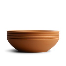 Year & Day Outdoor Set of 4 Unbreakable Lightweight Pasta Dinner Bowls, Plant Derived, Canyon Terracotta, 8.25 inch