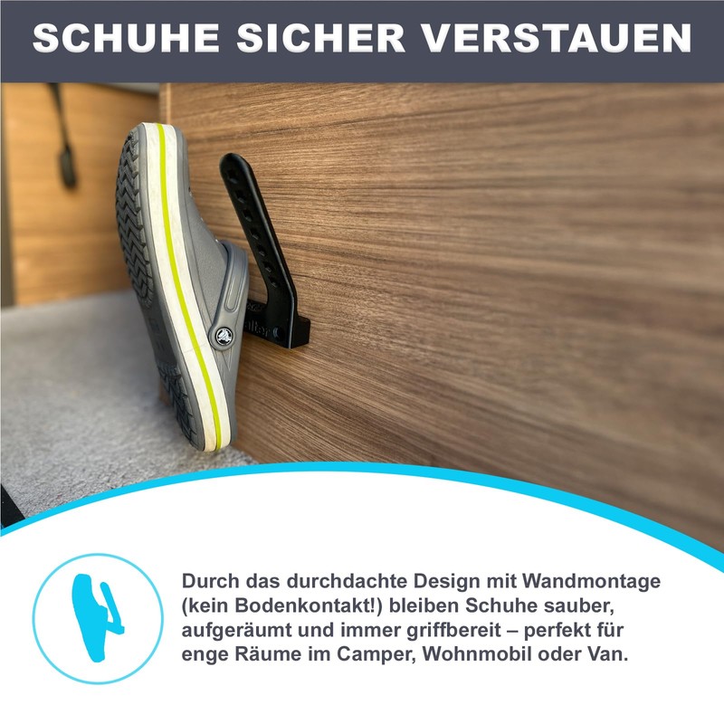 Universal Shoe Holder for Campers & Motorhomes (Slate-Grey)