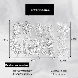 DOKLY 11Pcs Stamps and Dies for Card Making, Leaf Metal Die Cuts, DIY Scrapbooking Supplies, Perfect Card Making Supplies, Suitable to Die Cutting Machine & Embossing Machine and Various Papers