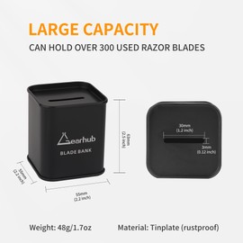 Gearhub Razor Blade Bank Disposal Case for Used Double Edge Safety Razor Blades Refills Storage Black