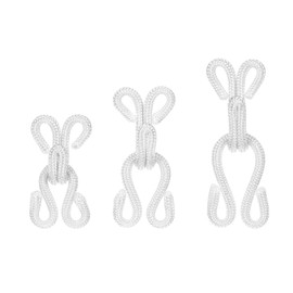 45 Pairs Sewing Hooks and Eyes Closure White Metal Bra Hooks Replacement Fur Hook and Eye for Clothing Replacement Trousers Skirts Craft (White)