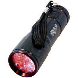 HQRP Red Light 9 LED Portable/Pocket Flashlight Black Aluminum Body for Night Walking/Hunting/Astronomy /"Star Party" / Navigation