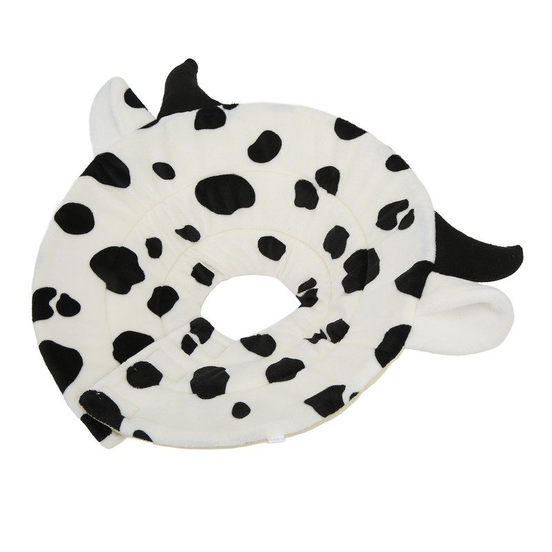 Cat Elizabeth Cone Cartoon Adjustable Cow Pattern After Surgery Recovery