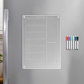 Operitacx 1 Set Whiteboard Writing Board Weekly Dry Erase Board Acrylic Weekly Planner Weekly Refrigerator Calendar Refrigerator Weekly Calendar Transparent
