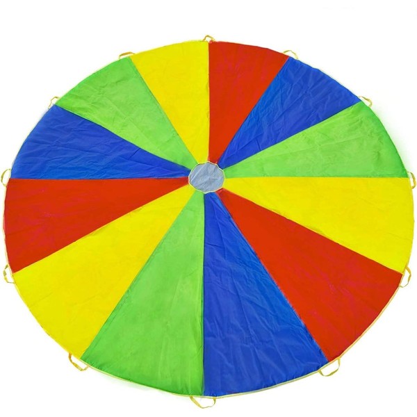 Rettebovon Parachute for Kids with 12 Handles Multi-Purpose Waterproof 12ft