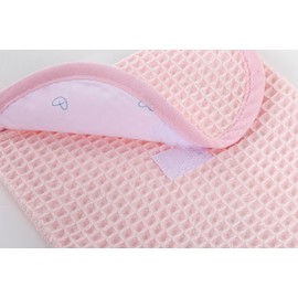 mi bollito Organizer für Windeln und Feuchttücher, Waffelstoff aus 100 % Baumwolle, Schnellverschluss, praktisch und elegant., hellrosa