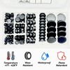 135Pcs Black Silicone Rubber Plugs for Round Holes Grommet Kit,