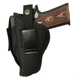 Nylon Gun Holster fits AMT Backup 380 Gun Slinger Holster Magazine Pouch Metal Clip Adjustable Retention Strap Ambidextrous