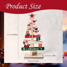 Sgehenr 1Pcs Christmas Table Decorations,21 * 8.5cm Wooden Christmas Tree Wooden Table Sign Xmas Tabletop Decorations Table Centrepiece for Xmas Party Supplies Room Home Decor