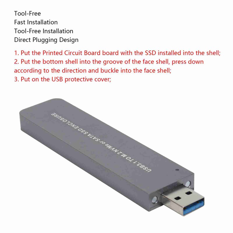M.2 NVME Hard Drive Enclosure External USB 3.1 to NGFF