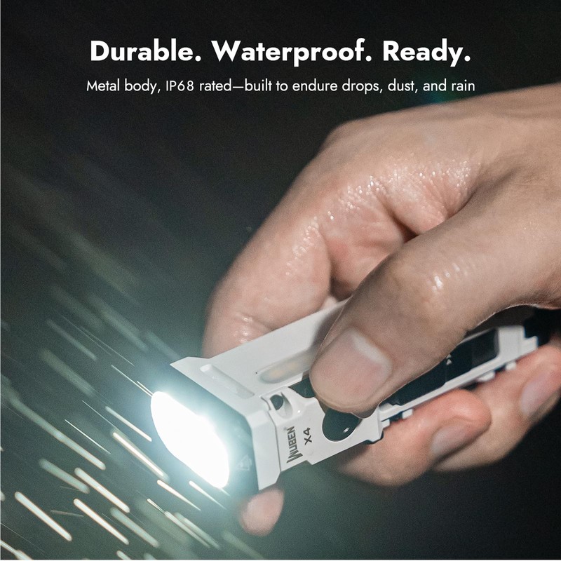 WUBEN X4 EDC Flat Flashlight with RGB Light, 1500 Lumens