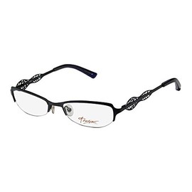 Thalia Edita Womens/Ladies Ophthalmic Unique Design Designer Half-rim Spring Hinges Eyeglasses/Spectacles (50-17-130, Black / Purple)