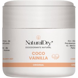 NaturalDry - Desodorante Natural Coco Vainilla 60 gramos Original Sin Aluminio ni Derivados del Petróleo Sin Parabenos - En Crema (1 unidad)