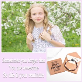 Gifts for Women Teenage Girls, Inspirational Gifts for Women Girls, Tiny Purple Imperial Beaded Bracelet Special Birthday Christmas Gifts for Daughter Granddaughter Mum, Christmas Stocking Fillers