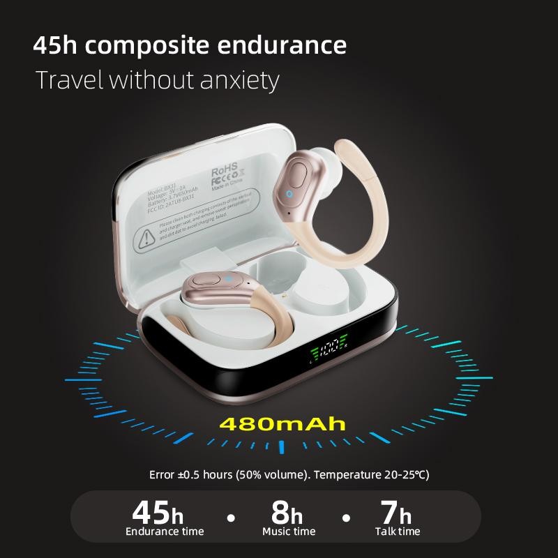 XS BOSOUND BOSOUND X31 Wireless Bluetooth Earbuds, 45Hrs Playback, LED