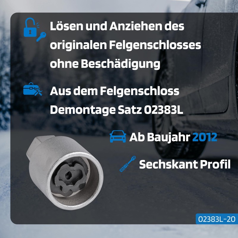 SW-Stahl 02383L-20 Rim Lock Adapter 540 I Suitable for VW