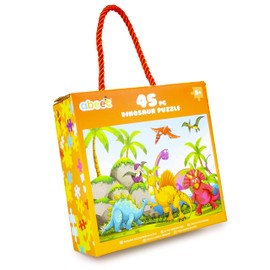 abeec Dinosaur Puzzle 45pc - Jigsaw Puzzles For Kids - Dinosaur Party Bags Fillers - Kids Puzzles Age 3+ - Dinosaur Jigsaw - Dinosaur Toys - Puzzles For 3 Year Olds