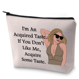 LEVLO RHONY Inspired Gift I'm an Acquired Taste Makeup Bag Real Housewives Gift (Acquired Taste)