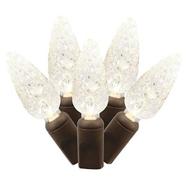 Vickerman Set of 50 Warm White Commercial Grade LED C6 Christmas Lights - Brown Wire