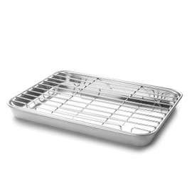 Lacor - 15562 Essential Rack Tray, Baking Tray, Removable Rack, Stainless Steel, Oven-Safe, Freezer Safe, 25x15x2 c+D15m