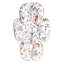 2 in 1 Infant Car Seat Insert, Car Seat Head Support Baby Girls Boys, Soft Newborn Carseat Insert Cushion, Perfect for Carseats, Strollers, Swings (Gray Animals)