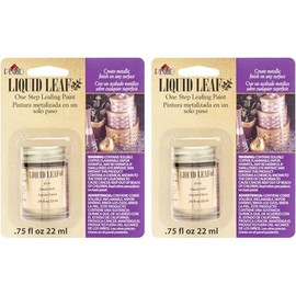Plaid, Classic Gold 6110 :Craft Liquid One Step Leafing Paint, 0.75-Ounce, Fl Oz (Pack of 2), 7