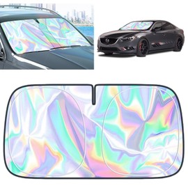 for Mazda 3 Windshield Sun Shade - Foldable Windshield Cover Sun Shade Mazda 3 2007-2025 Accessories Protect Car from Sun Rays Overlapping UV Reflective Window Sunshad