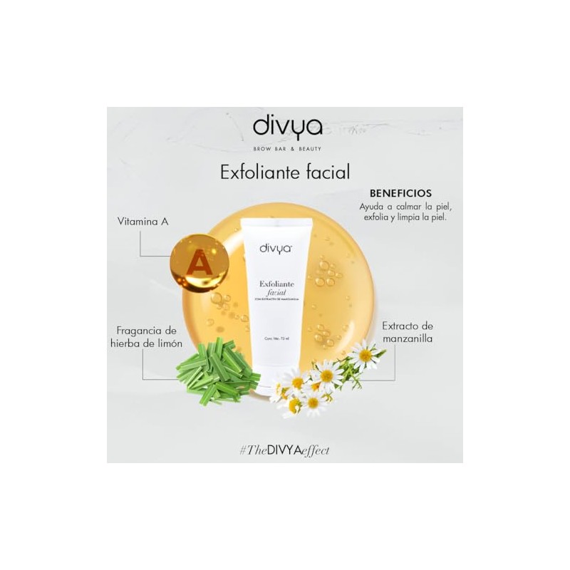 DIVYA l Exfoliante Facial, Limpieza Profunda, Hidratación y Oxigenación,Extractos de