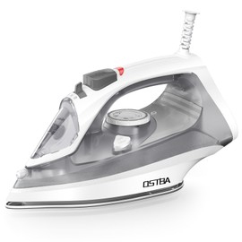 OSTBA 1600W Steam Iron for Clothes with Rapid Heating Nonstick Soleplate, Precise Thermostat Dial, Self-Cleaning, Anti-limescale, Drip Stop Function, 300ml Water Tank Clothes Iron