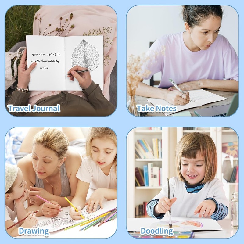 SHSHbuy Pack of 5 Notebooks, Small Notepad, A5, Blank Pages,