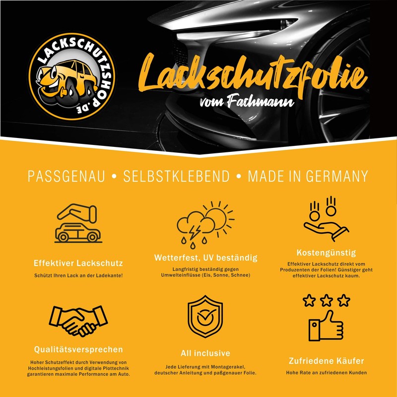 LACKSCHUTZSHOP Paint Protection Film Transparent Suitable for VW ID. Buzz/VW