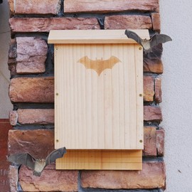 Seezengreen Large Wooden Bat House for Outdoors – Double Chamber Bat Shelter Box for Roosting, Easy to Install & Weather-Resistant Bat House Kit for Backyard Use, Wooden Bat Box for Outside