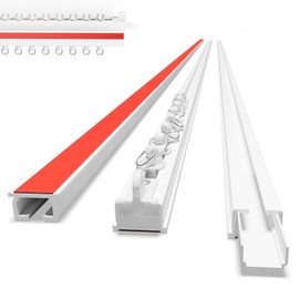 Self Adhesive Ceiling Curtain Track Ceiling Mount, Ceiling Track for Curtains, Ceiling Mount Curtain Rod, for Smooth Ceiling or Wall- No Screws Adhesive Door Curtain Rod (10.9FT/ 3.32M)