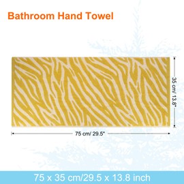 sourcing map 4 Pcs Bathroom Hand Towels Yellow Soft Absorbent Face Towels Cotton Wash Cloths 13 x 29 Inch Kitchen Hand Towels for Bathroom Gym Drying Hand Face Hair (Tiger Stripe)