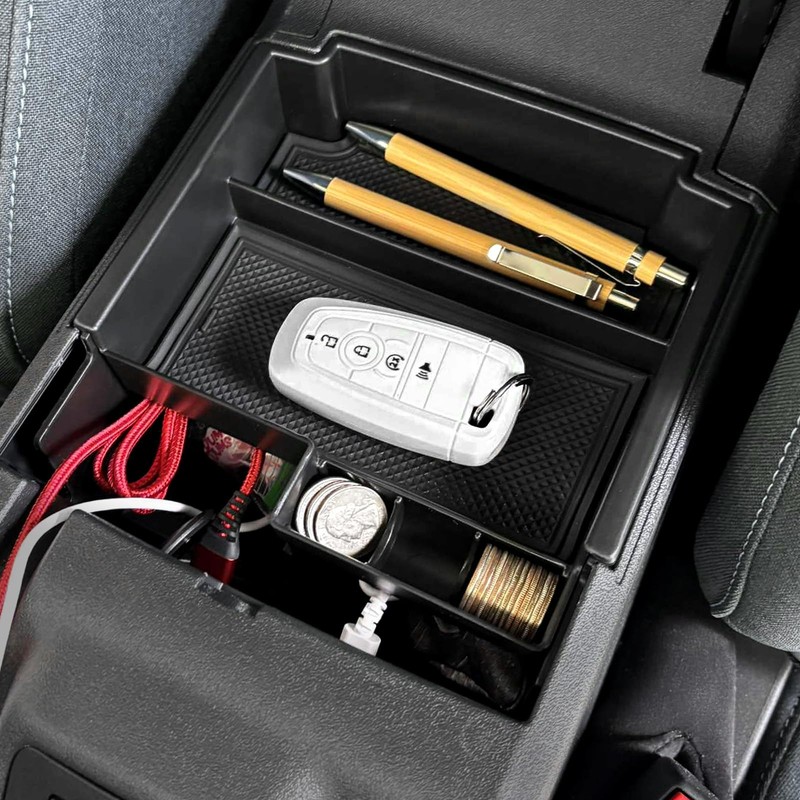 Mabett Double-Layer Console Organizer for Bronco 2025 4-door, Armrest Storage