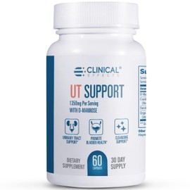 Clinical Effects UT Support - Natural Cleanse and Urinary Tract Health Support - D-Mannose, Dandelion, Hibiscus and Cranberry Pills for Women - 60 D Mannose Capsules - Made in The USA